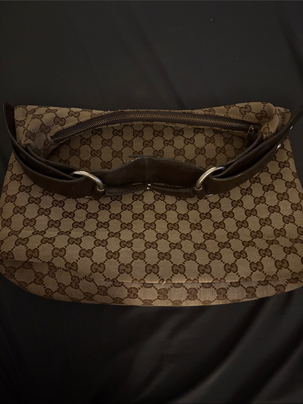 Gucci Tan & Brown GG Canvas Shoulder Bag
